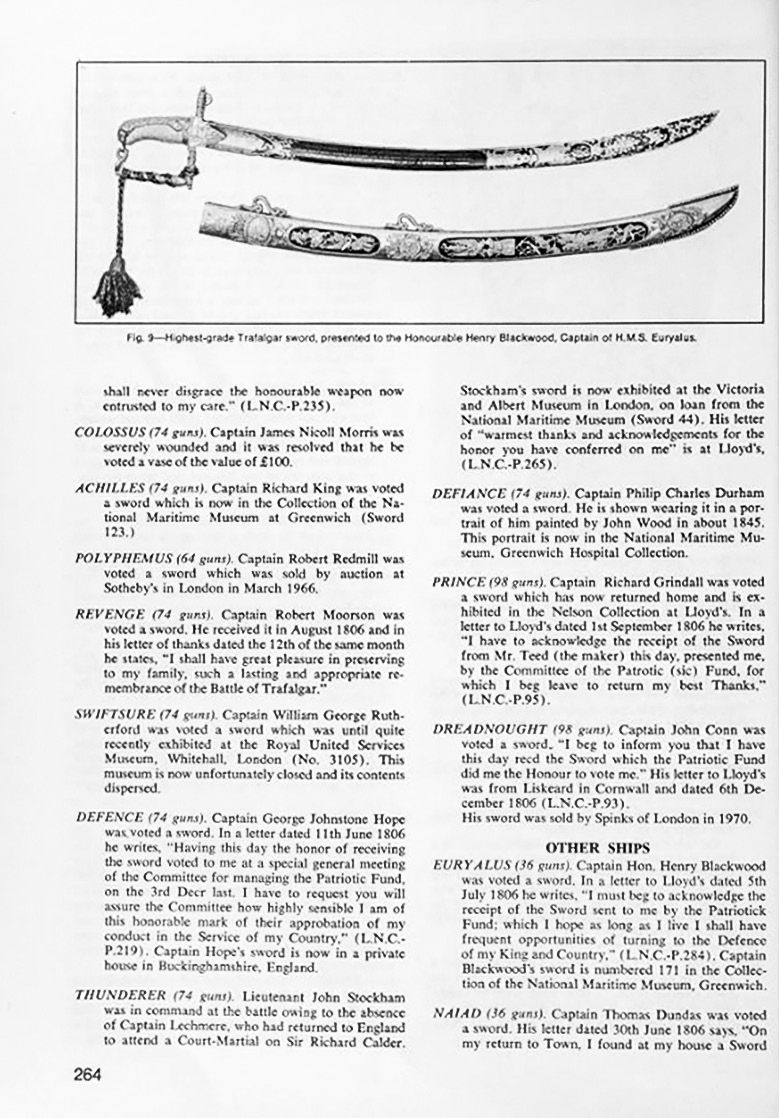 £100 Lloyd’s Patriotic Fund Sword of Captain Robert Redmill — photograph 2 from the original article