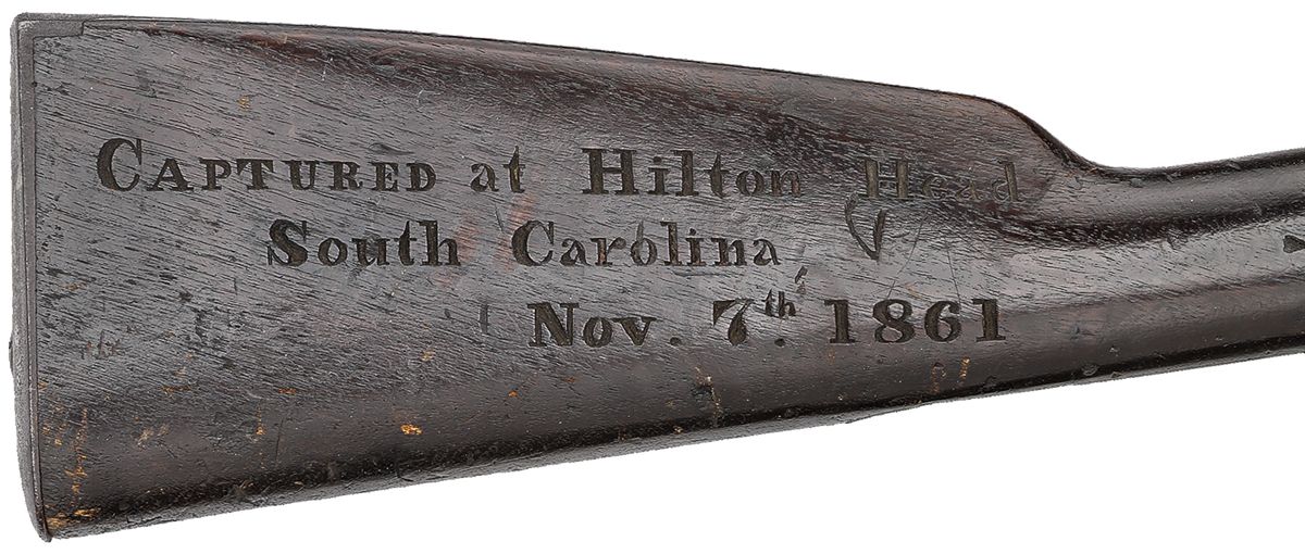 Carved Palmetto Model 1852 Muskets Captured at Fort Walker — lead photograph from the original article