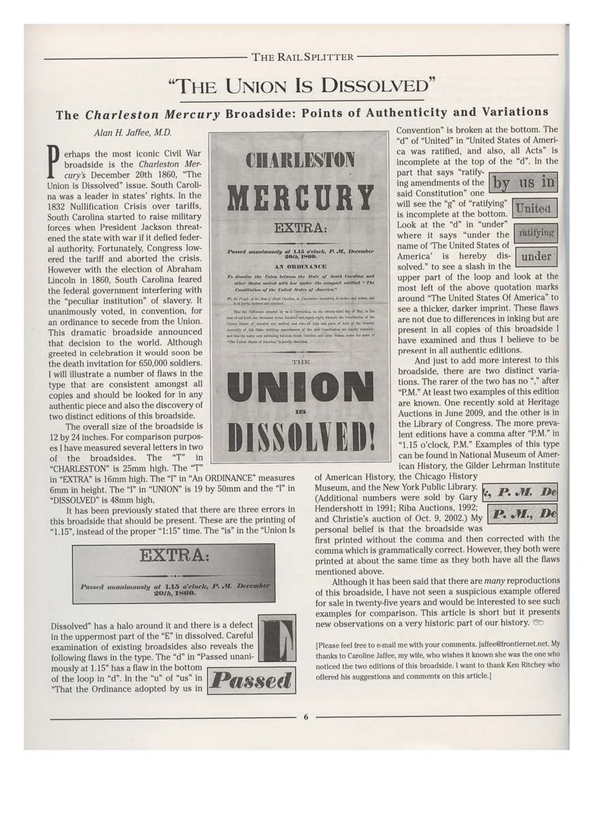 Printing Variants of the Charleston Mercury Broadside — photograph 5 from the original article